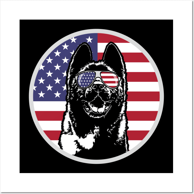 Patriotic American Akita Inu American Flag sunglasses Wall Art by wilsigns